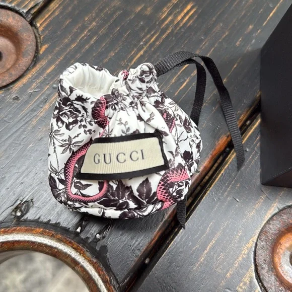 GUCCI Signature Sterling Silver medallion Drop Earrings